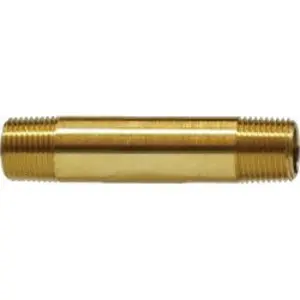 Long Nipple, 1/2-in MNPT x 1/2-in MNPT, 1-1/2 in, Brass