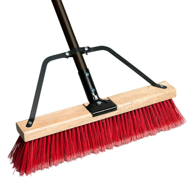Push Broom Kit - 24" - Medium Sweep - PVC Bristles - 1-1/8" Handle