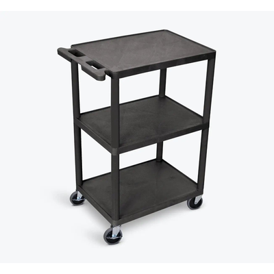 Luxor HE42-B ENDURA Three-Shelf Structural Foam Utility Cart, 24