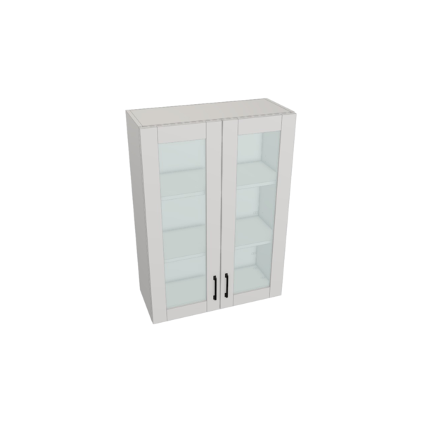 Hampton Pure White Box  Glass Door Wall Cabinet Kit - 30”x 42” X 13”