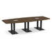 PALBS4237NBLACK - 10 ft. Classic Boat Shape Conference Table with Black Palmer Base