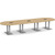  14' Classic Racetrack Conference Table with Palmer Base - Aspen Top, Brushed Silver Base