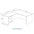 Classic L-Shape Desk 77" x 66" with Box/File Pedestal - Modern Walnut