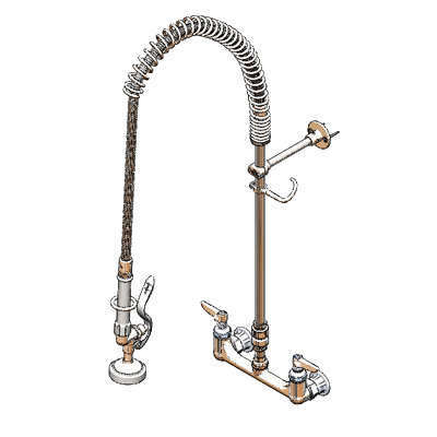T&S Brass B-0133-V-B Easyinstall Pre-Rinse Unit 8" Wall Mount