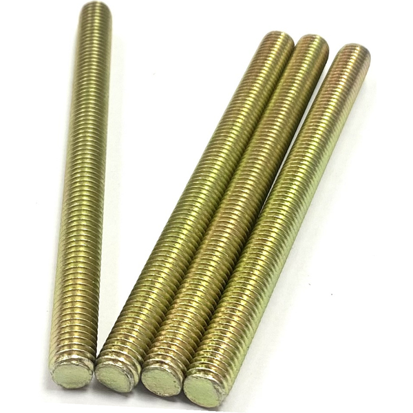 1/4 - 28 X 3" FULLY THREADED STRAIGHT ROD SAE J429 GR 8 ZINC TRIVALENT YELLOW