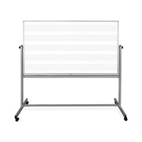 LUXOR MB7248MW 72"W x 48"H Mobile Music Whiteboard