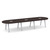 14' Signature Racetrack Conference Table with Metal VA Legs - Espresso Top, Silver Base