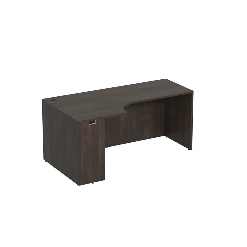 66" LEFT PORKCHOP CREDENZA SHELL BRINDLE