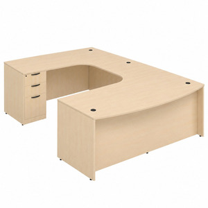 CLAUD1013 Left Executive Bowfront 71" X 120" Desk- Maple