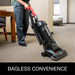 Sanitaire SC5745D in use, bagless convenience