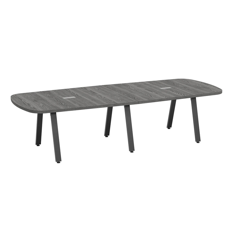 Signature Arena Conference Table 10 Foot - Newport Grey with Black Metal Legs