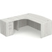 CLALD1008L- Left-Handed Bowfront L-Desk 71" W x 36" D with 47" Return and Box/Box/File Pedestal- Silver Birch