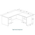 Classic L-Shape Desk 72" x 71" with 2 Box/File Pedestals - Aspen
