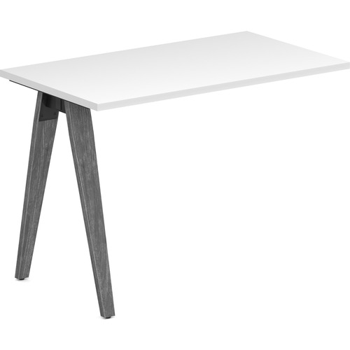 Source Office Furniture Signature Desk Return 24" x 48" White with Newport Grey Legs and