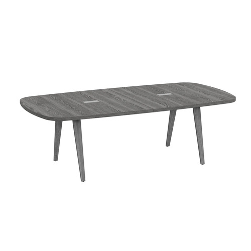 Signature Arena Conference Table 8 Foot - Newport Grey with Newport Grey Wood Legs