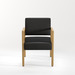 1800 WELLINGTON WOOD GUEST CHAIR - Black and Natural