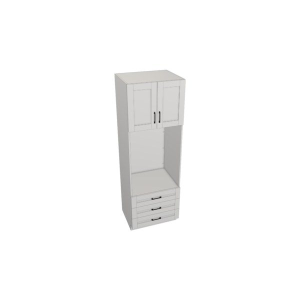Hampton Pure White Box  Oven Cabinet Kit - 30” X 90”H X 24”D