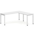Elements L-Shape Desk 72" x 72" x 24"D - White with White Legs