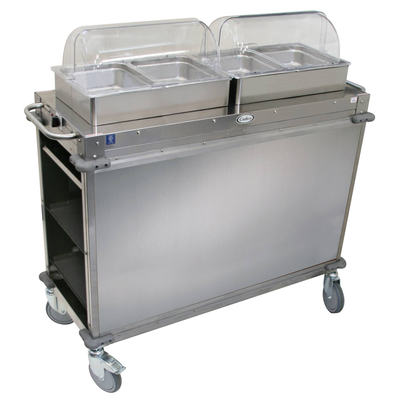 Cadco CBC-HH-LST-4 MobileServ® Junior Mobile Hot Buffet Cart (2) Hot Full Size Buffet Servers