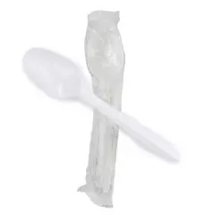 MEDIUM WEIGHT PLASTIC SPOON, INDIVIDUALLY WRAPPED, 1000/CS