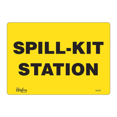Spill Kit Station Sign - 10" x 7" - Vinyl - English