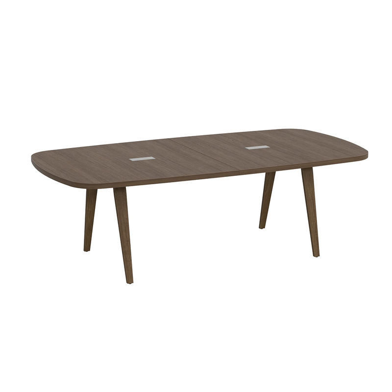 Signature Arena Conference Table 8 Foot - Modern Walnut with Modern Walnut Wood Legs