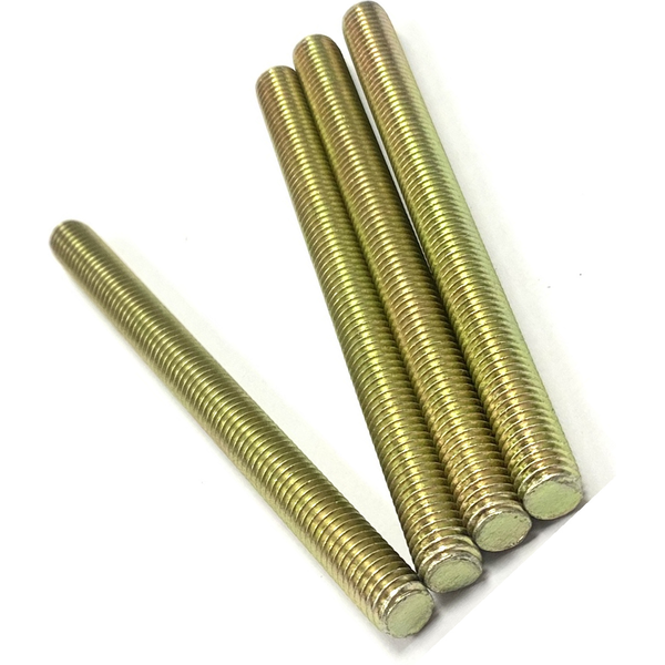 1 1/4" - 7 X 12" FULLY THREADED STRAIGHT ROD SAE J429 GR 8 ZINC TRIVALENT YELLOW