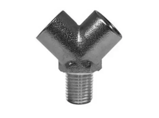 Wye, 1/4 in FIP x 1/4 in FIP x 1/4 in MIP, 1.4 in, Brass