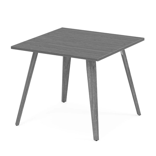 Signature Square Meeting Table 36" - Newport Grey with Wood Legs