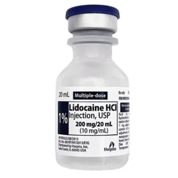Lidocaine, Injection, 1%, 20 mL (25/pk) NDC 00409427601