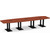 14' Classic Boat Shape Conference Table with Palmer Base - Cherry Top, Black Base