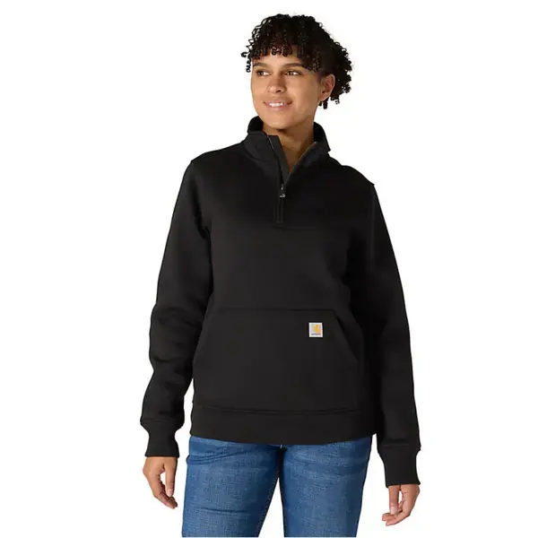 CARHARTT 105295 - Women's Relaxed Fit Midweight Quarter-Zip Mock-Neck Sweatshirt - Black