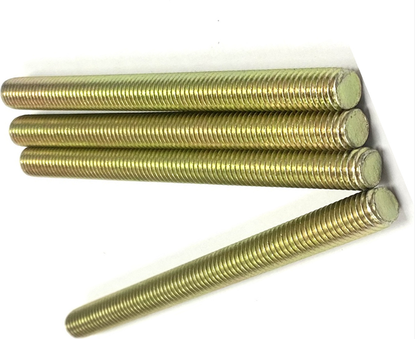 7/16" - 14 X 36" FULLY THREADED STRAIGHT ROD SAE J429 GR 8 ZINC TRIVALENT YELLOW