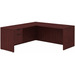 CLALD1041- Classic L-Shape Desk 71" W x 30" D with 47" Return and Box/File Pedestal- Mahogany