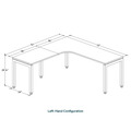 Elements Radius Desk 72" x 72" with Left Return - White with Black Legs