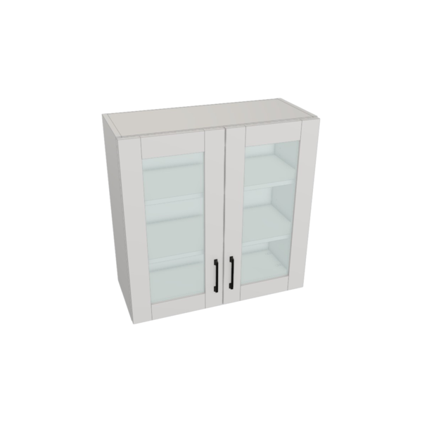 Hampton Pure White Box  Glass Door Wall Cabinet Kit - 30”x 30” X 13”