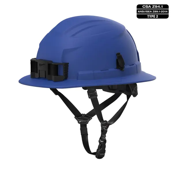 MILWAUKEE 48-73-1545 - BOLT™ CSA/ANSI Type 2 Blue Full Brim Non-Vented Safety Helmet w/4PT Chinstrap - Class E - Blue