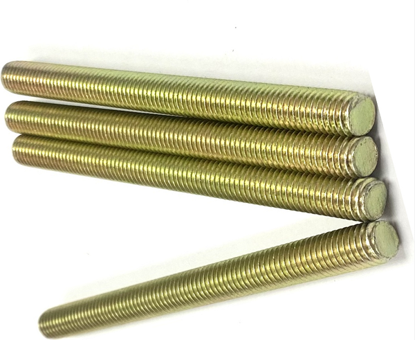 5/16" - 24 X 2" FULLY THREADED STRAIGHT ROD SAE J429 GR 8 ZINC TRIVALENT YELLOW