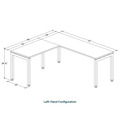 Elements L-Shape Desk 66" x 72" x 24"D - Espresso with Silver Legs