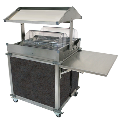 Cadco CBC-GG-2-L3 MobileServ® Deluxe Grab & Go Merchandising Cart 2-Sided Grab & Go Shelf On Top