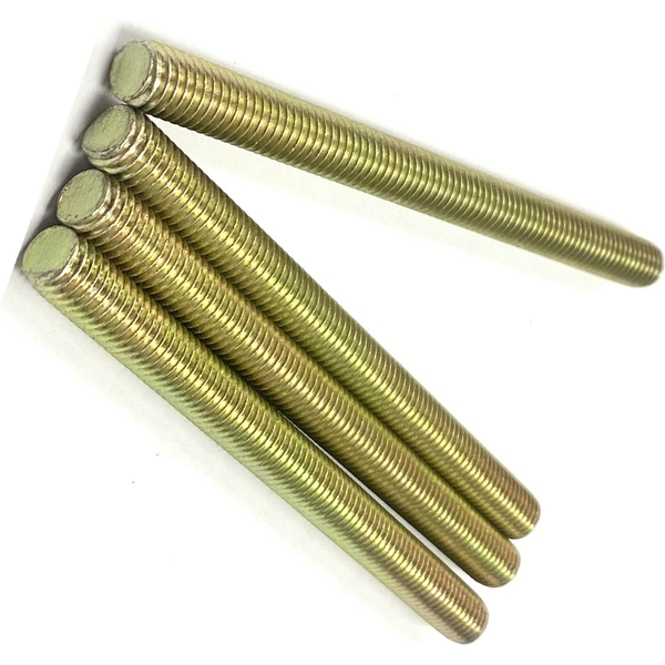 7/16" - 20 X 24" FULLY THREADED STRAIGHT ROD SAE J429 GR 8 ZINC TRIVALENT YELLOW