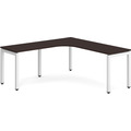 Elements Radius Desk 72" x 72" with Left Return - Espresso with White Legs