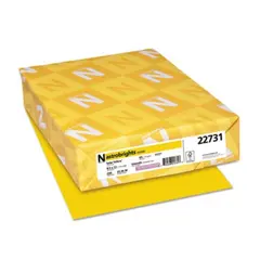 8.5 X 11 65 LB COVER SOLAR YELLOW ASTROBRIGHTS COPY PAPER, 22731, 250/RM, 8 RMS/CS