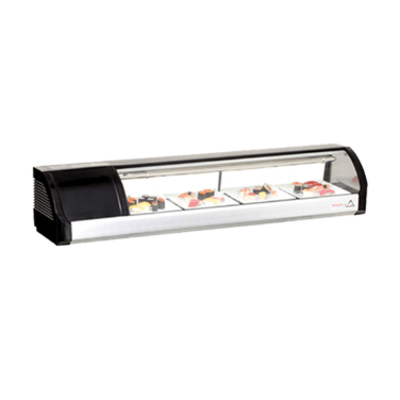 Everest ESC59L 59-Inch Left Compressor Curved Glass Refrigerated Sushi Case, 2-Cubic Feet, NSF