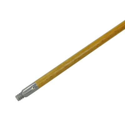 Broom Handle - 60" - Wood - Threaded Metal Tip