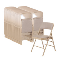 NPS 2301 NPS® 2300 Series Deluxe Fabric Upholstered Triple Brace Double Hinge Premium Folding Chair, Pack of 4