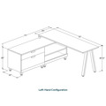 Signature L-Shape Desk 71" x 72" - White with Silver Legs