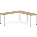 Elements Radius Desk 72" x 72" with Right Return - Aspen with White Legs