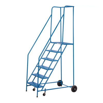 Rolling Step Ladder - Spring Loaded - 6 Step - 300 lb Capacity