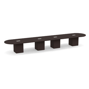 20ft Racetrack, cube base Conference Table: ESPRESSO CUBRT3240NESPESP